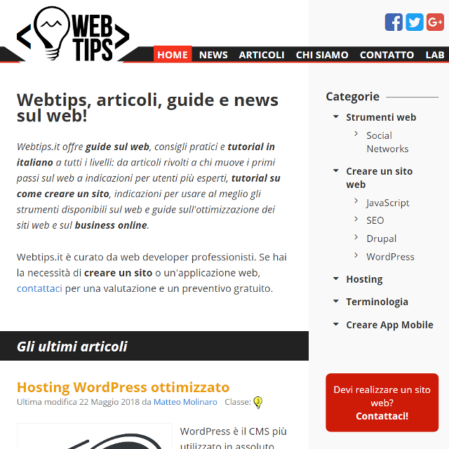 screenshot home sito webtips.it