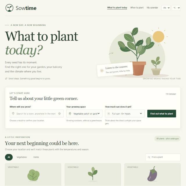 screenshot home Sowtime website